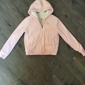 Pink super soft Abercrombie kids hoodie 9/10